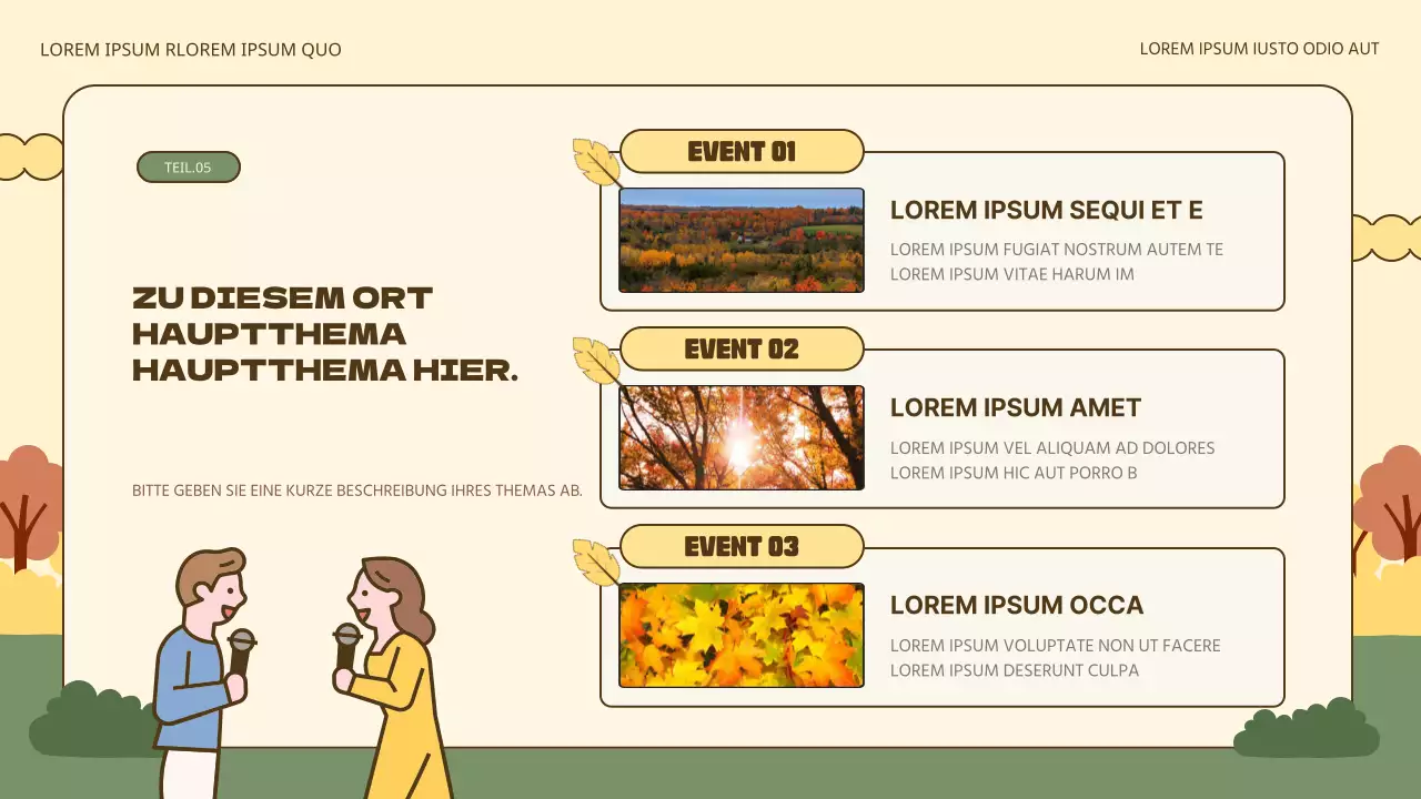 Fördern Sie natürliche Herbstfeste in Gelb und Khaki