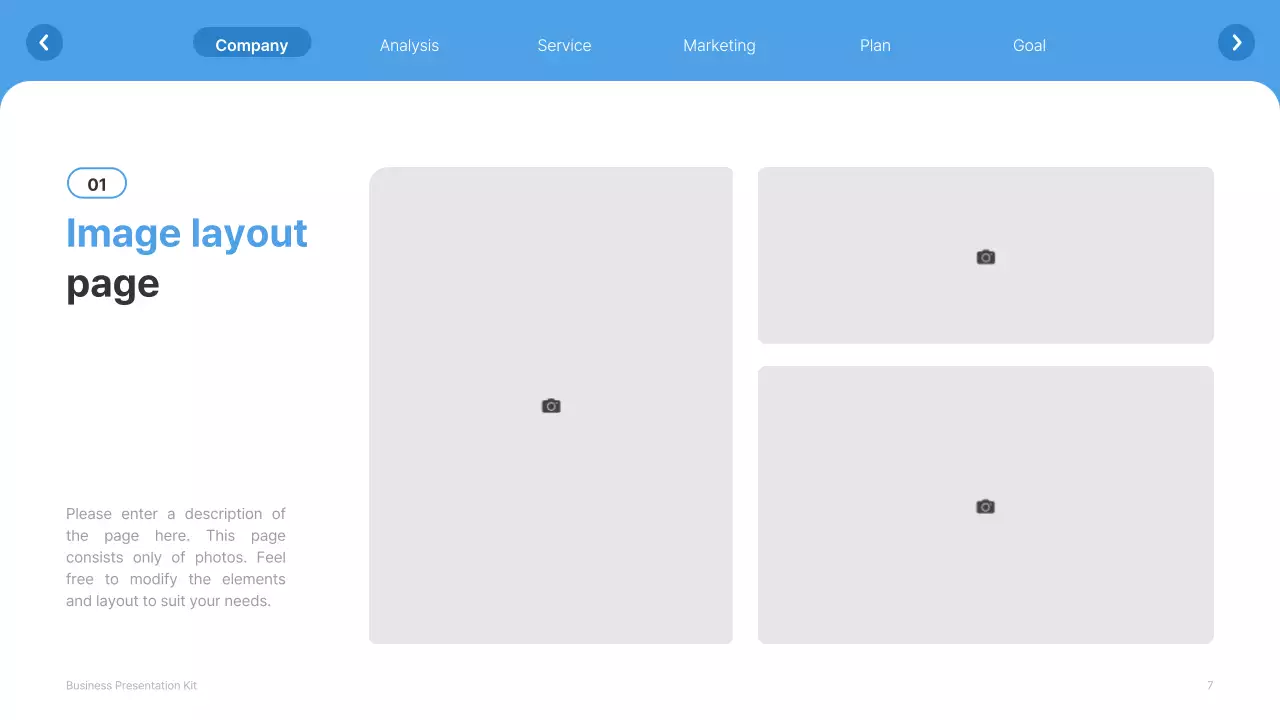 A simple white and light blue website company profile