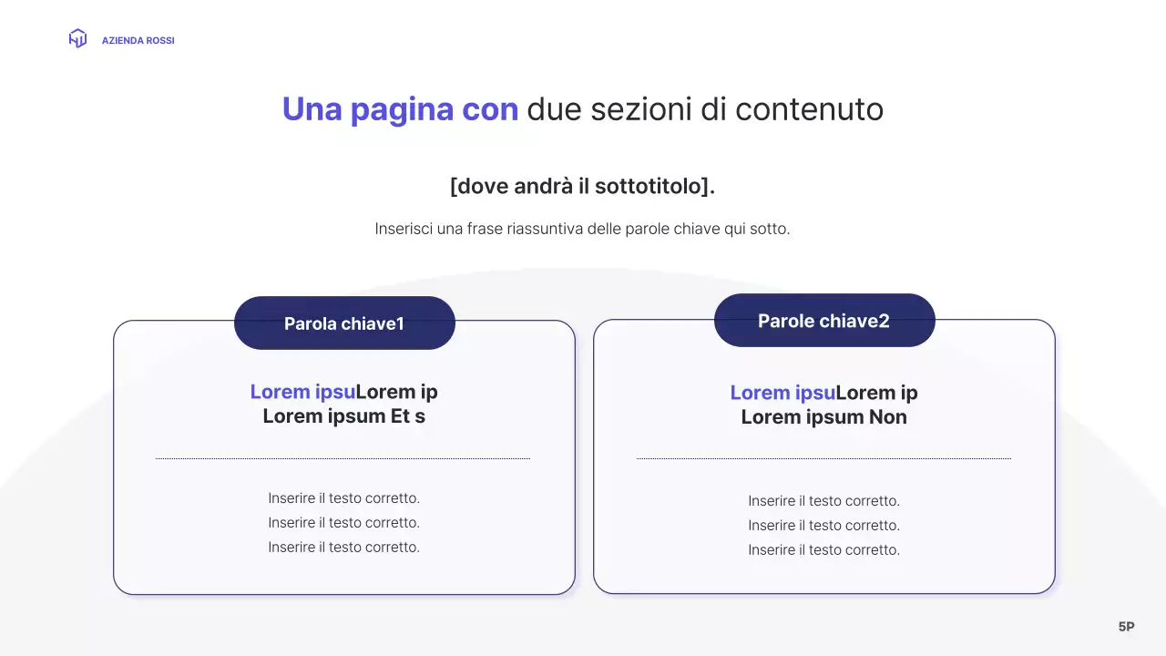 Un profilo aziendale dal semplice layout blu