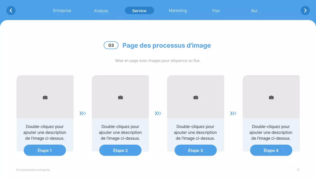 Site web simple, blanc et bleu clair, profil d'entreprise
