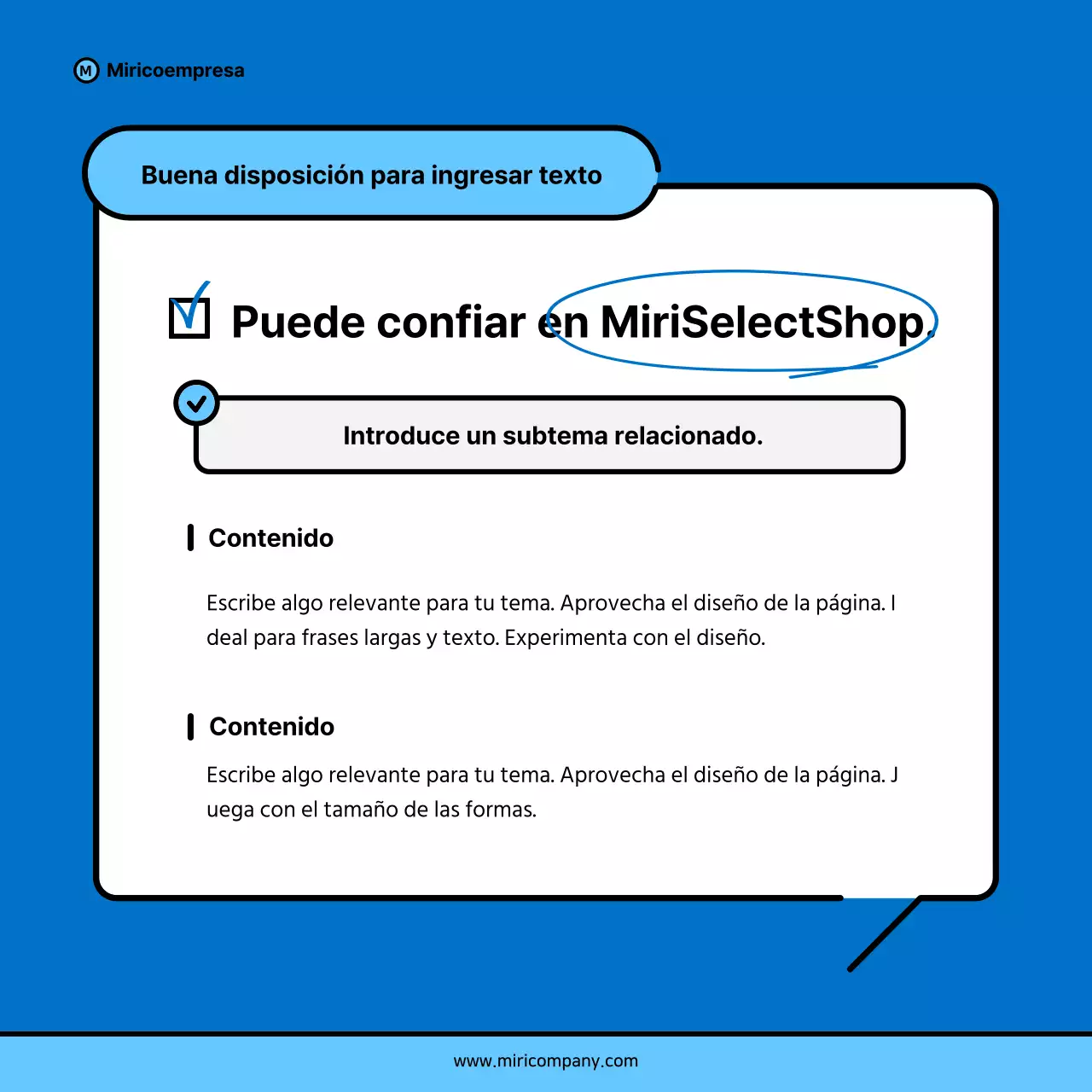 Propuesta minimalista de discurso empresarial en azul y azul claro