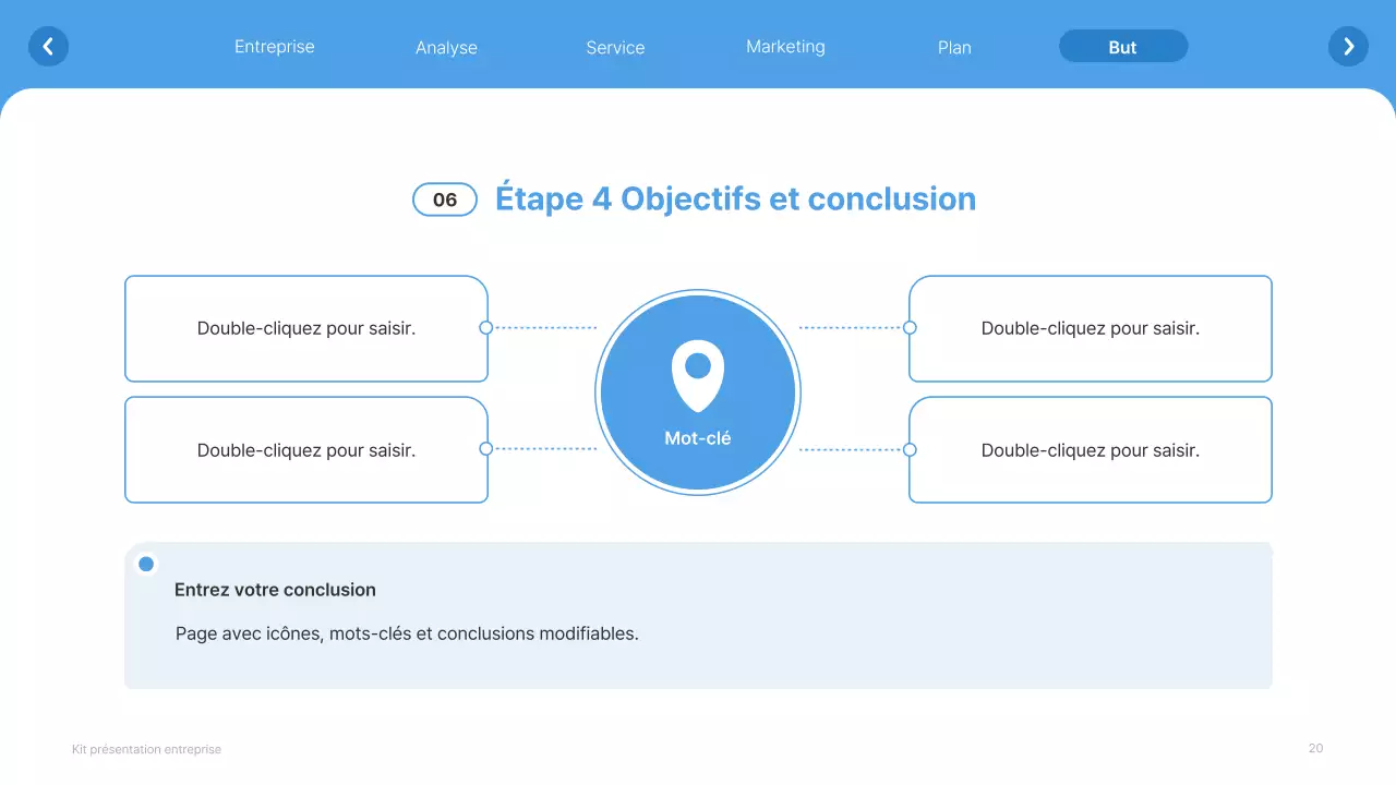 Site web simple, blanc et bleu clair, profil d'entreprise