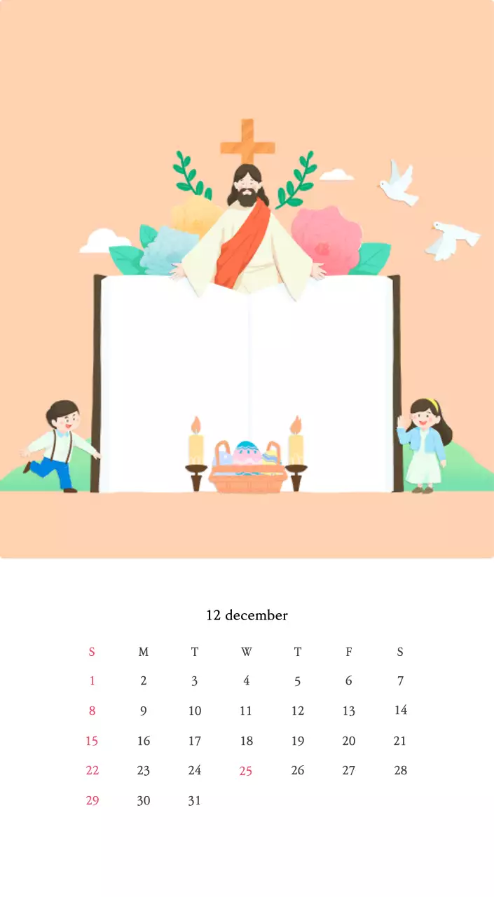 Kerken met schattige illustraties in warme kleuren