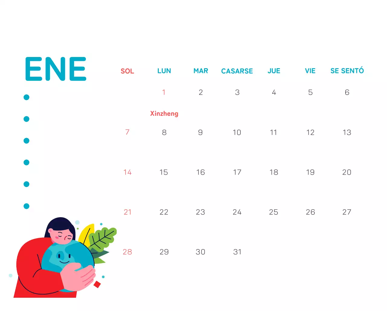 Celebra las fiestas navideñas con coloridas ilustraciones sobre las personas y el planeta.