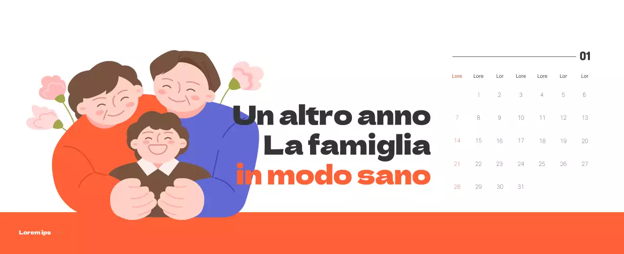 Un ospedale festivo con illustrazioni a tema salute e famiglia e accenti colorati