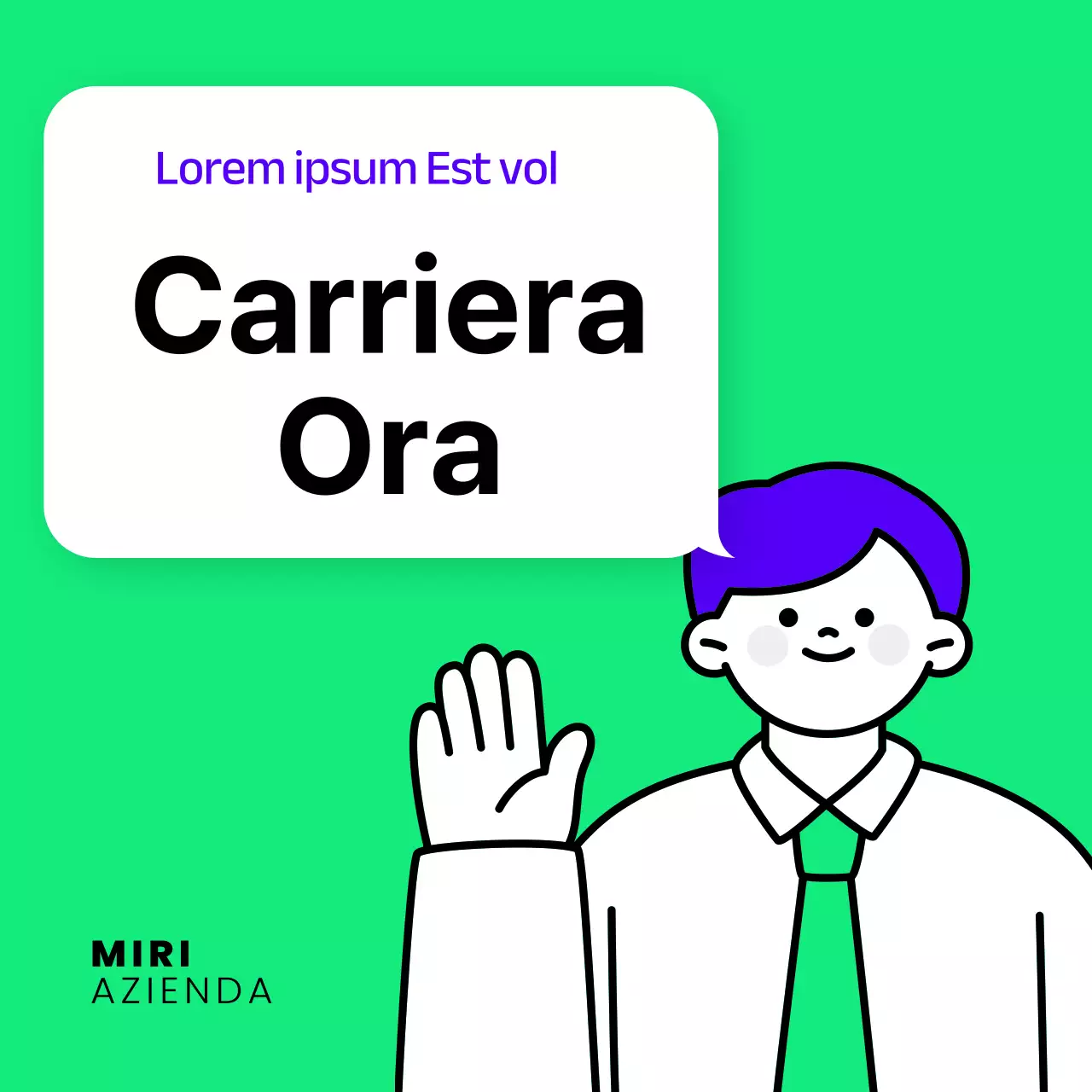 Assunzione di un designer carino in viola e chartreuse