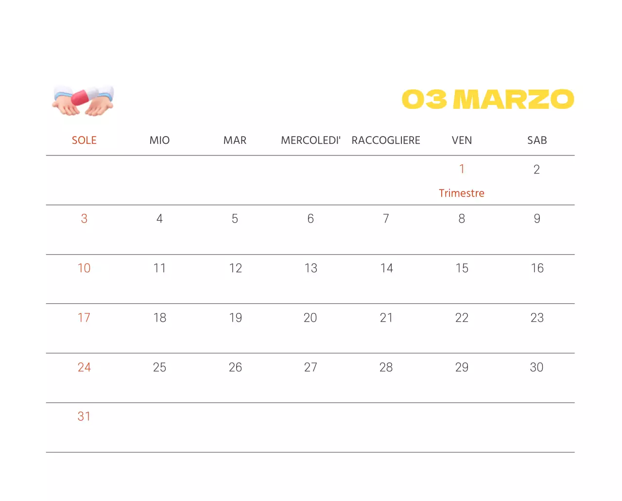 Un ospedale festivo con illustrazioni a tema salute e famiglia e accenti colorati