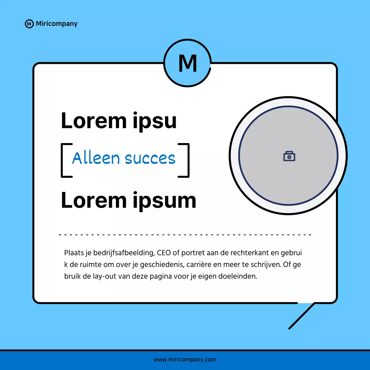 Minimalistische zakelijke pitch voorstel in blauw en lichtblauw