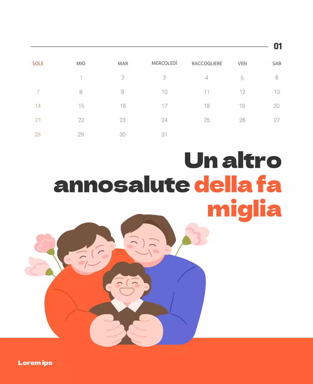 Un ospedale festivo con illustrazioni a tema salute e famiglia e accenti colorati