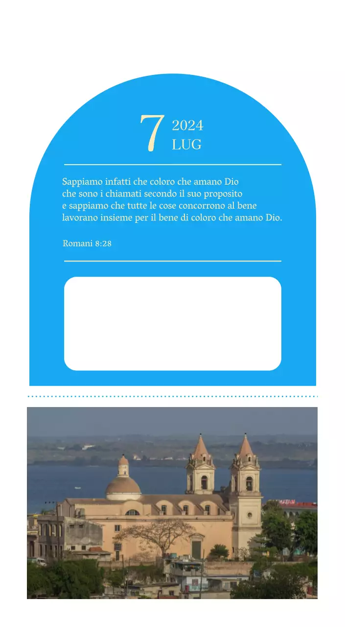 Calendario ecclesiastico blu di concezione moderna