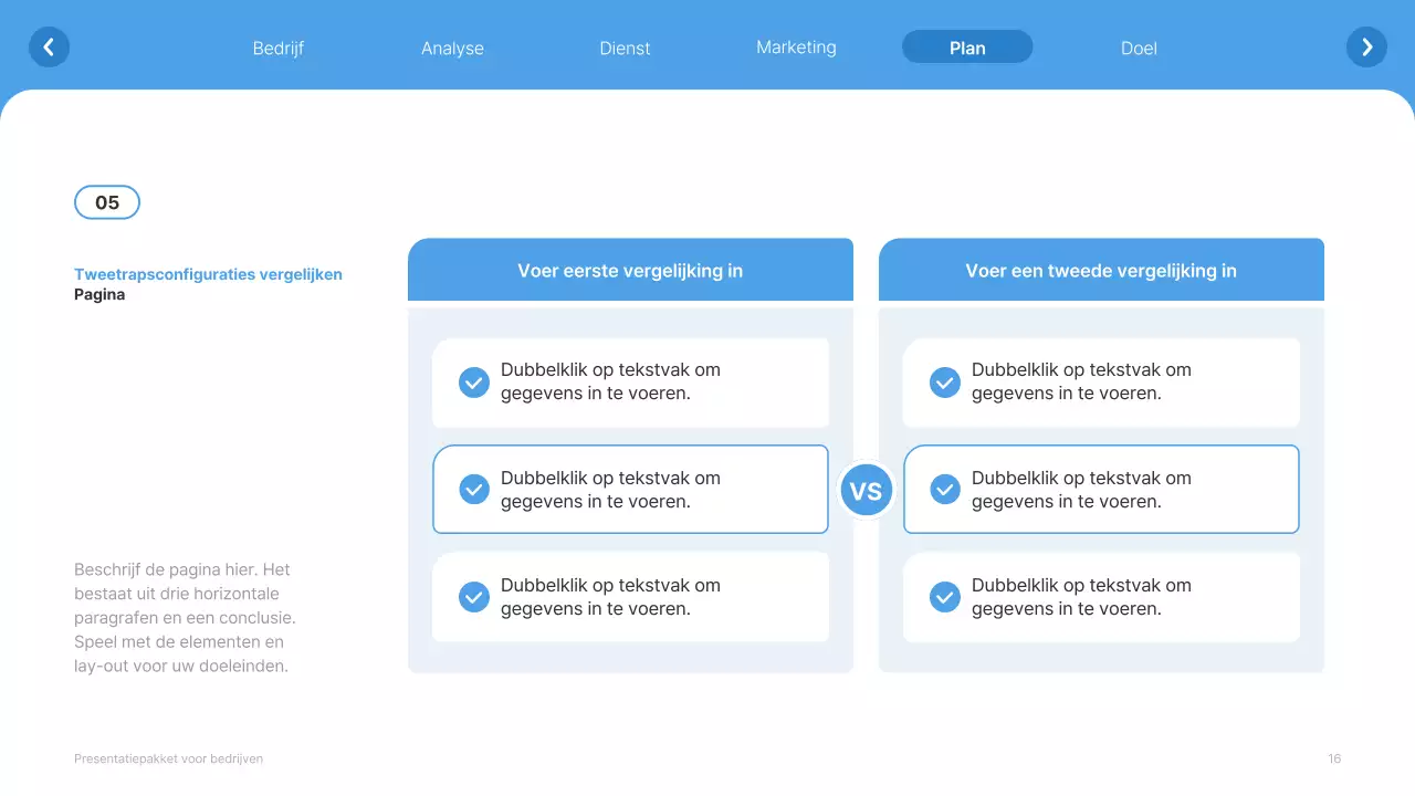 Eenvoudige witte en lichtblauwe website bedrijfsprofiel