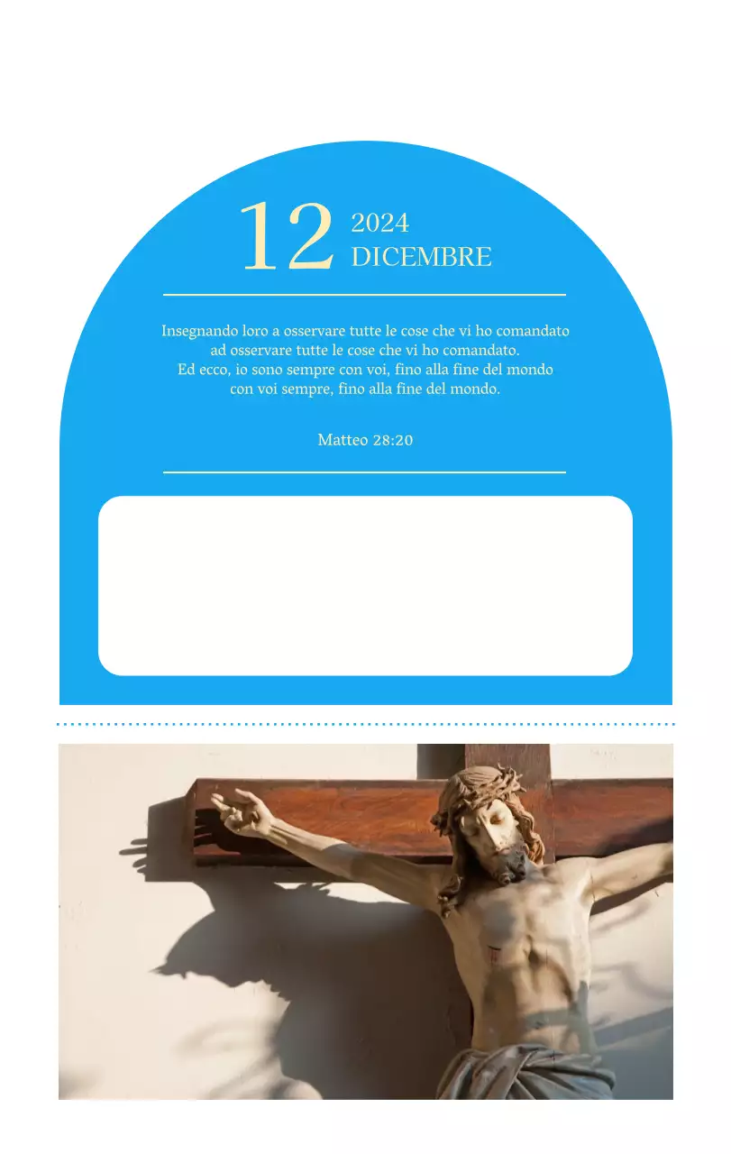 Calendario ecclesiastico blu di concezione moderna