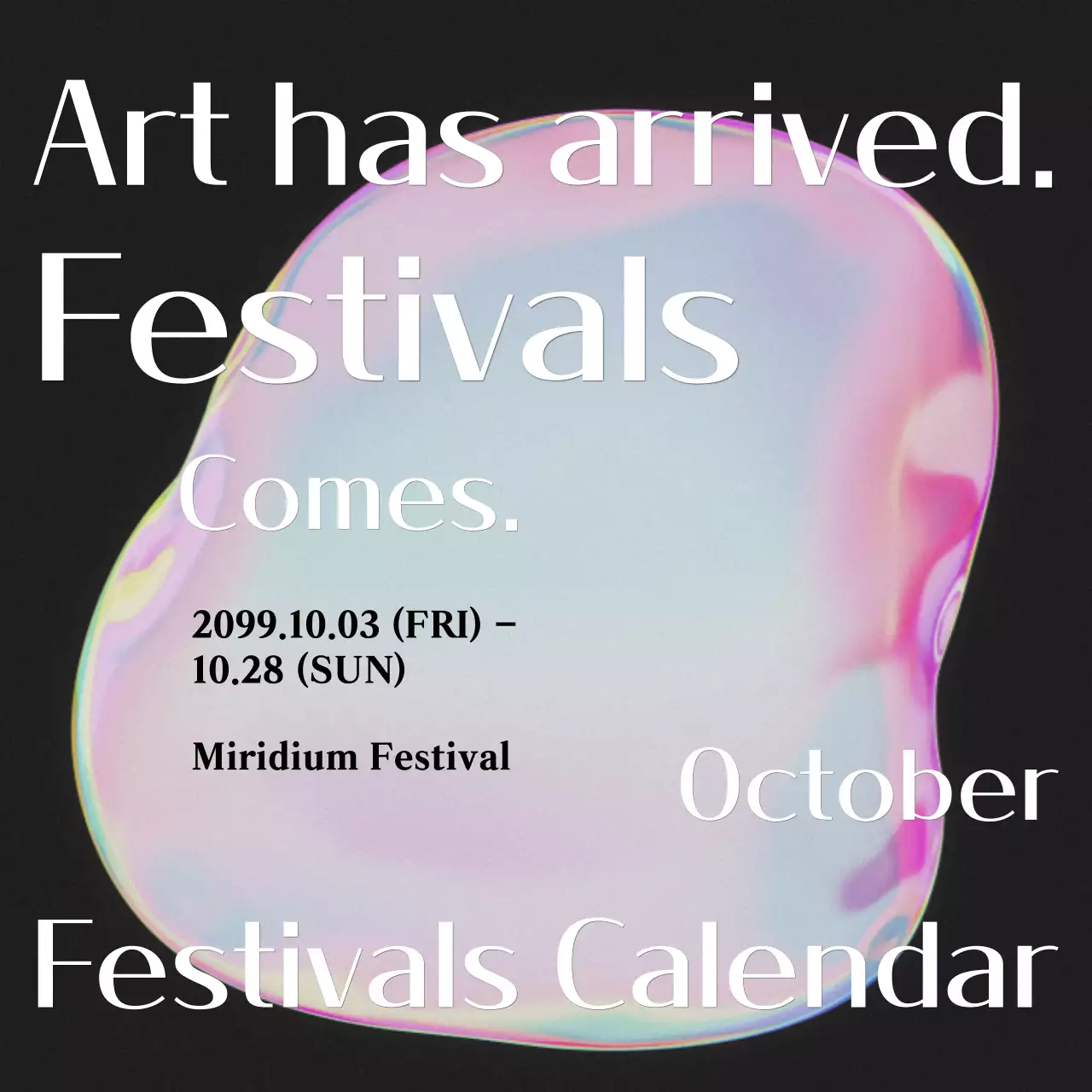 Thông báo lịch trình lễ hội nghệ thuật cầu vồng màu hồng