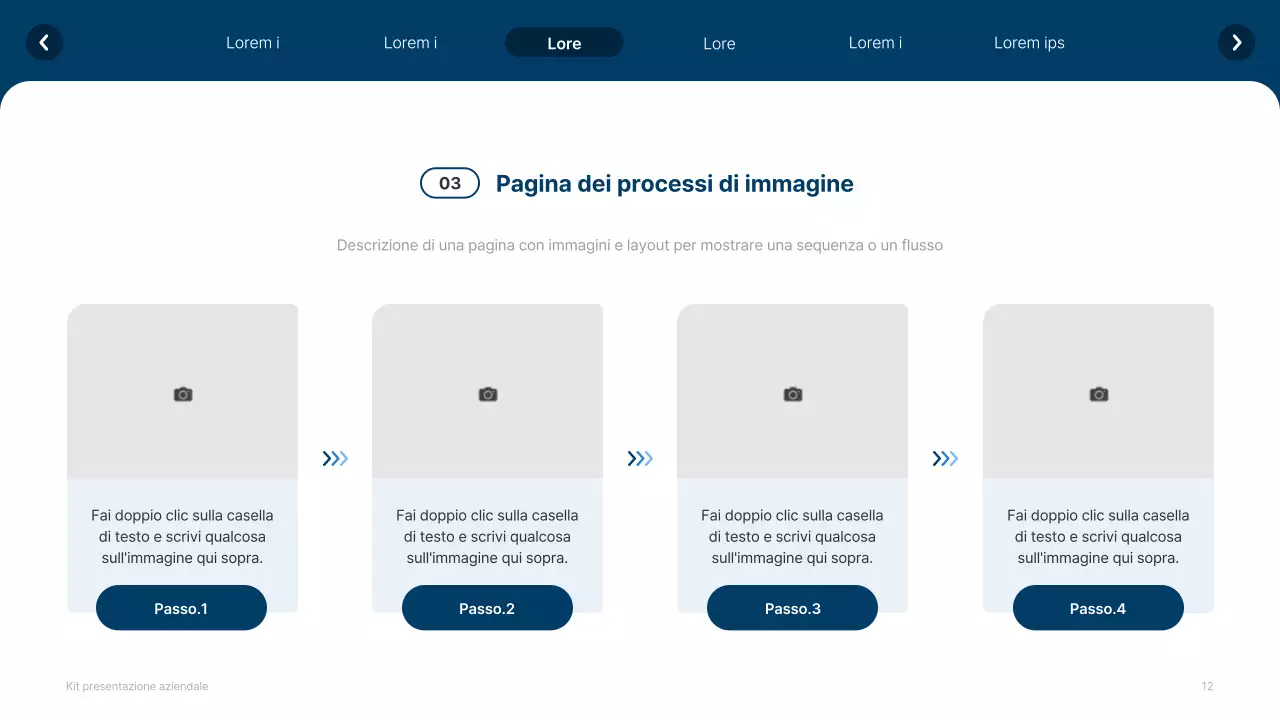 Profilo aziendale semplice in bianco e blu navy