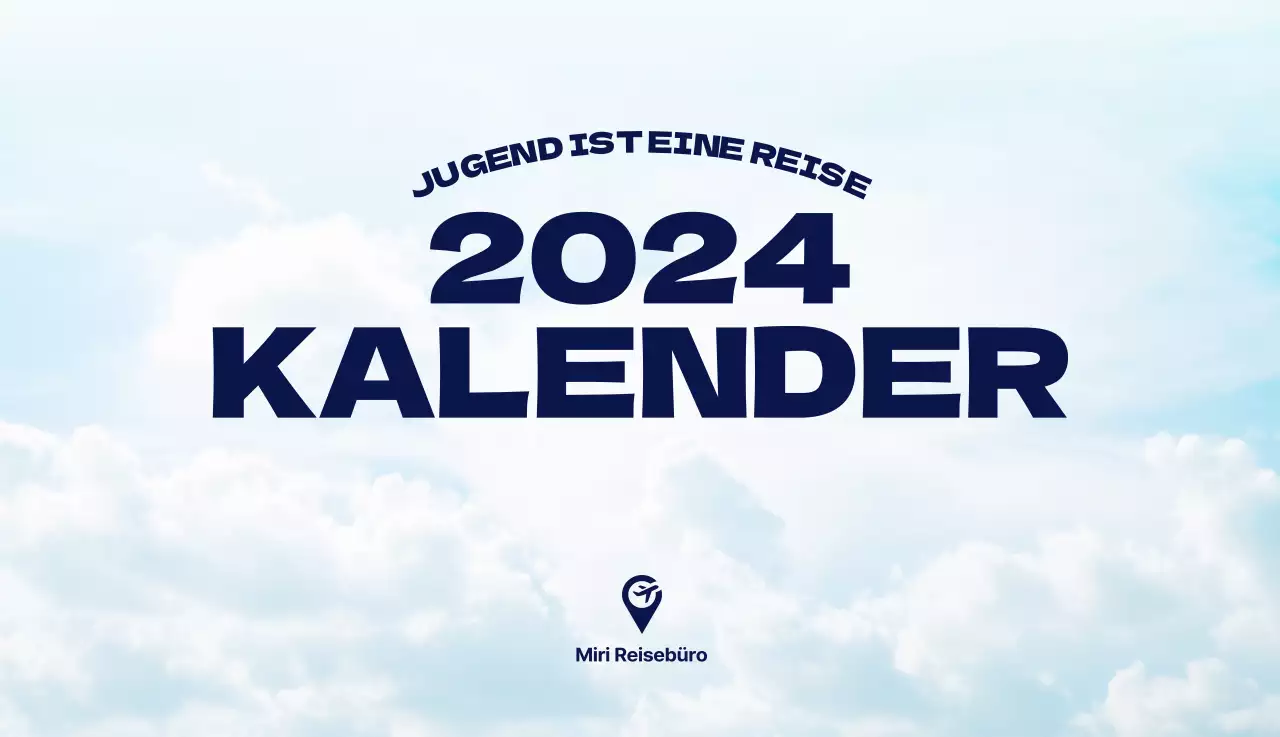 Ein Reisebüro, das die Feiertage mit saisonalen Reisefotos und einem klaren, fetten Textlayout feiert.