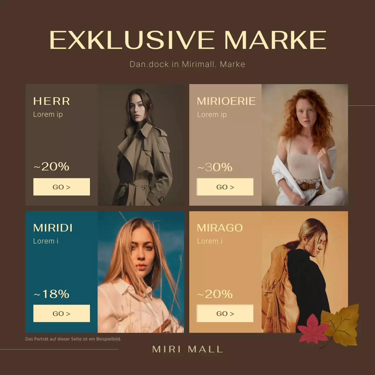 Werben Sie für eine moderne, trendige Veranstaltung zum Thema Herbst in Braun und Khaki