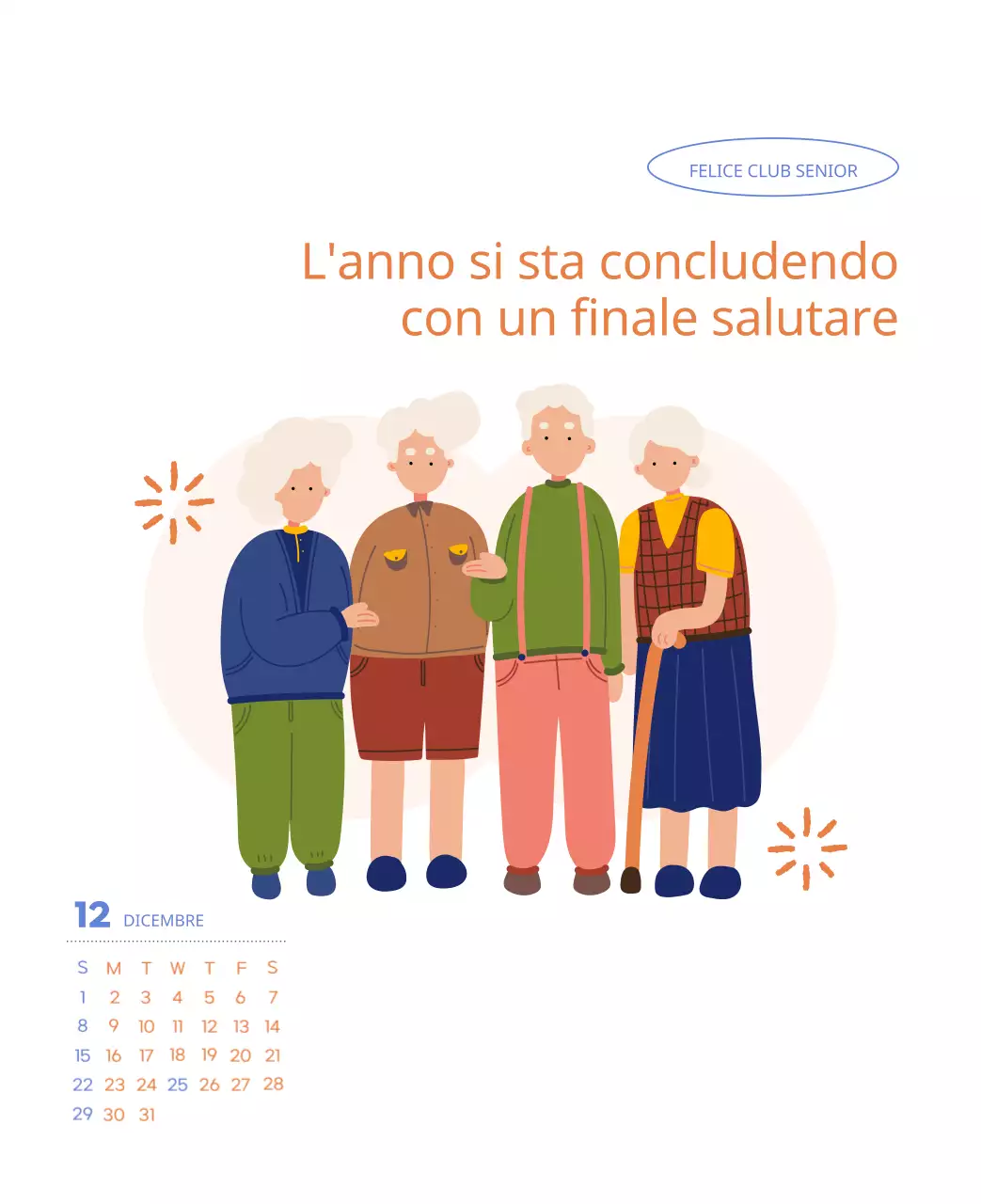 Calendario di lavoro con splendide illustrazioni