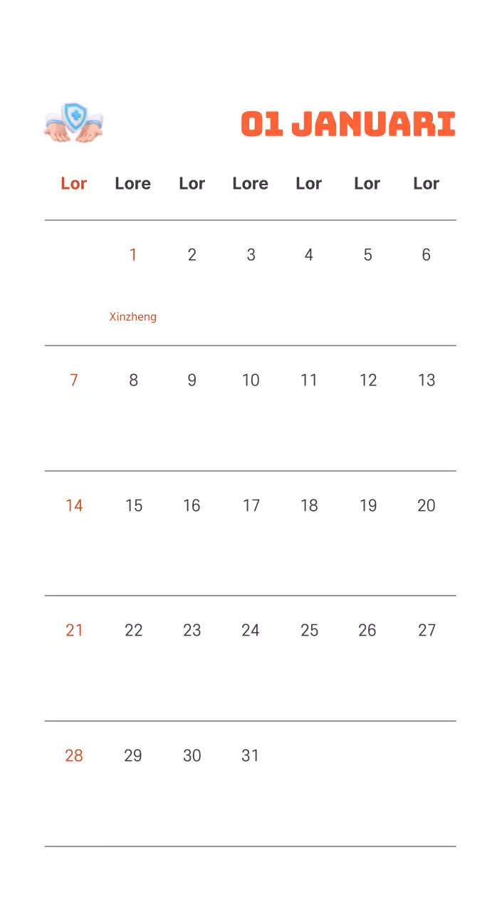 Een feestelijk ziekenhuis met illustraties met gezondheids- en gezinsthema's en kleurrijke accenten