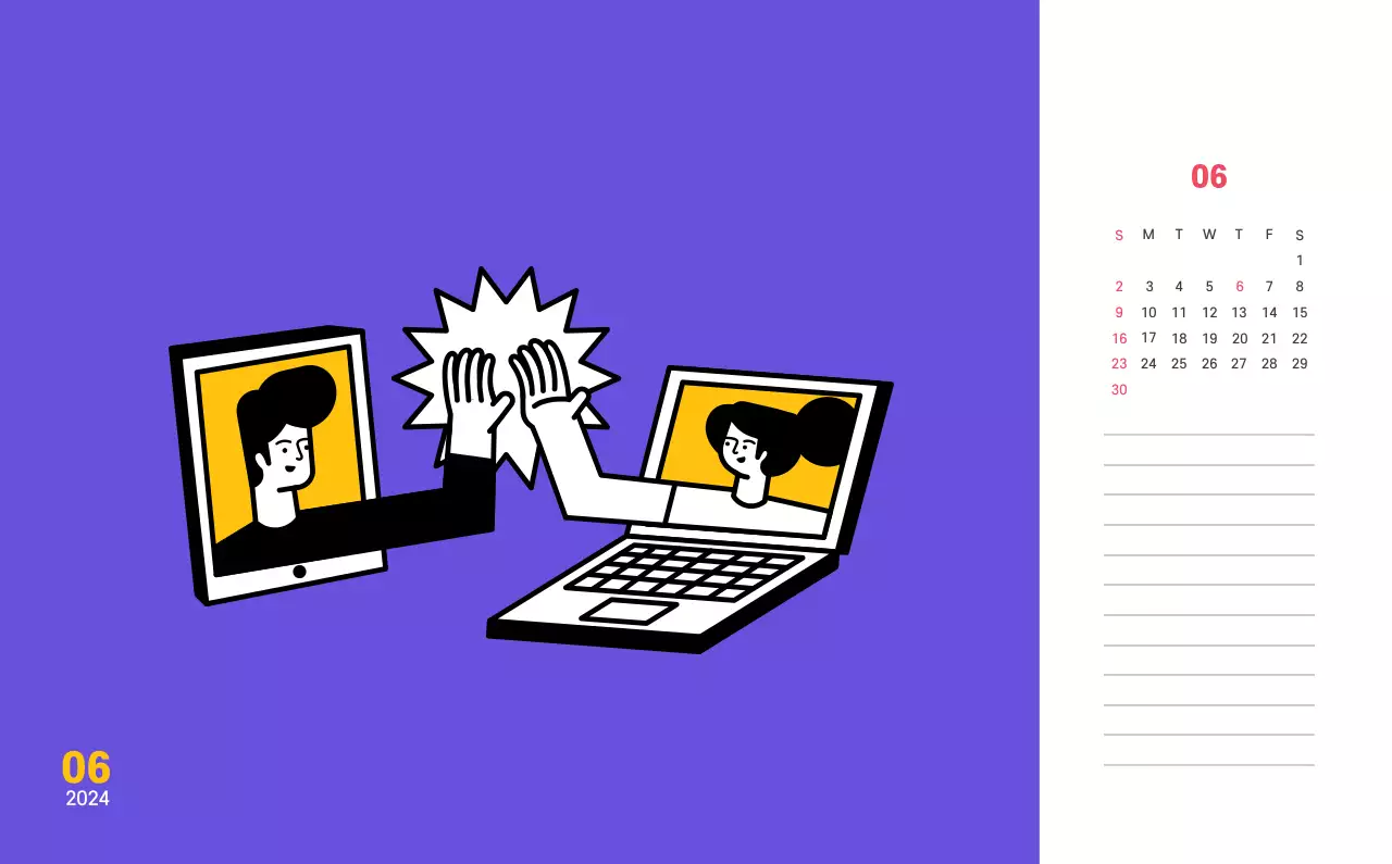 Ilustración de líneas limpias sobre fondo morado