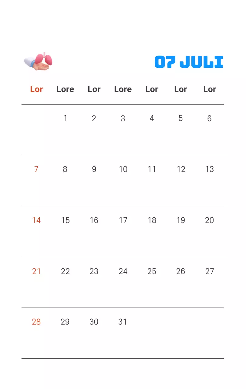 Een feestelijk ziekenhuis met illustraties met gezondheids- en gezinsthema's en kleurrijke accenten