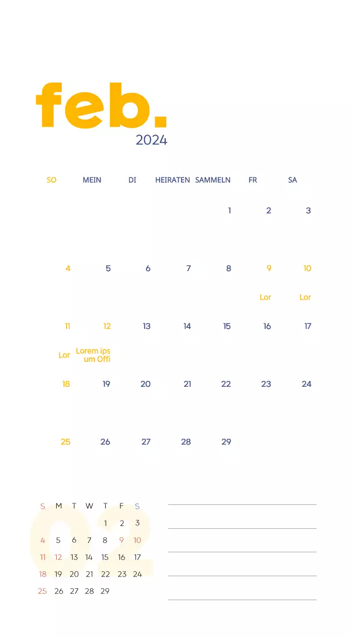 Arbeitskalender mit schönen Illustrationen