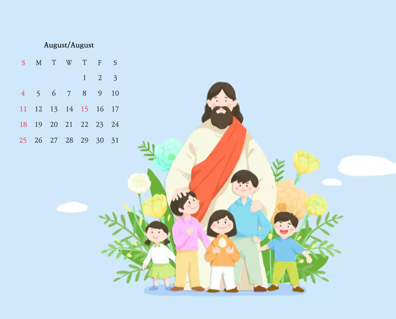 Kirchen mit niedlichen Illustrationen in warmen Farben