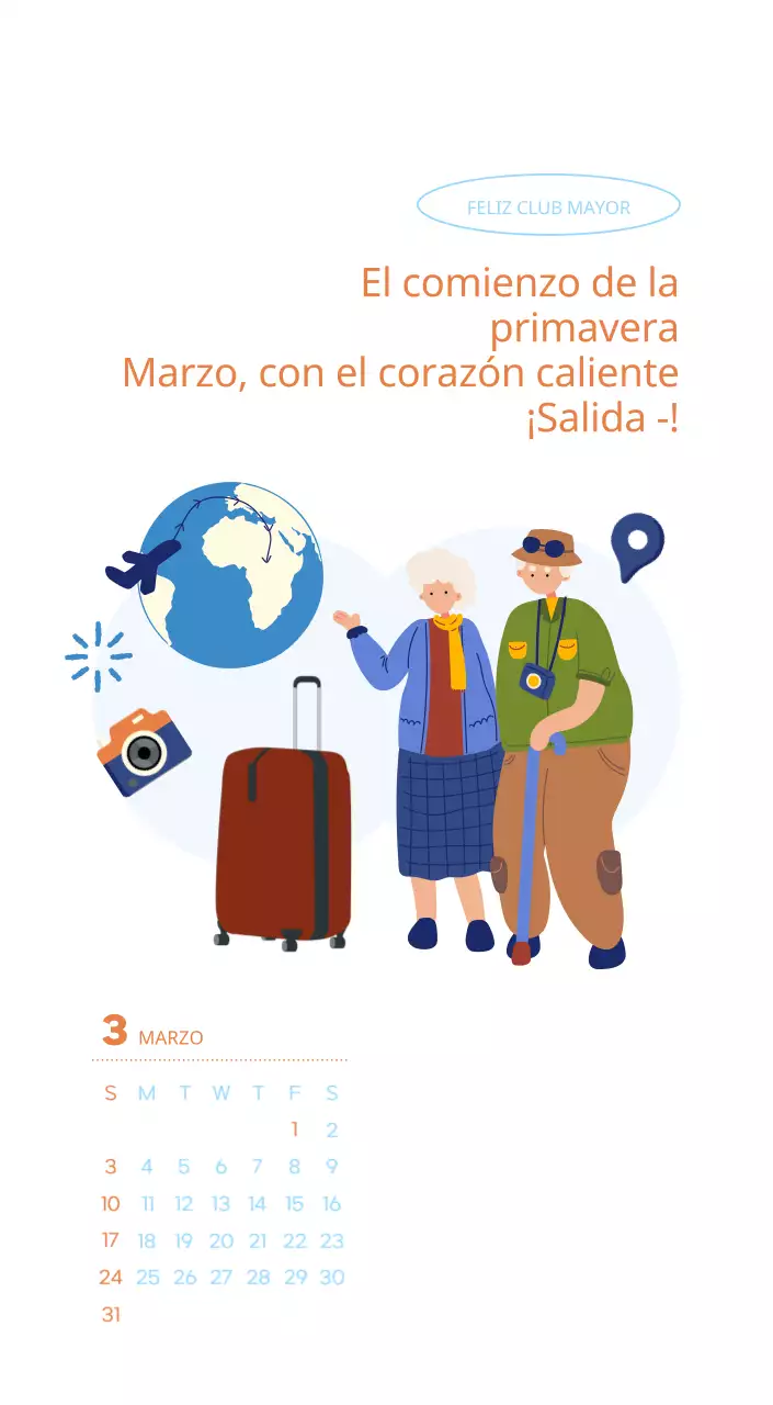 Calendario laboral con bellas ilustraciones