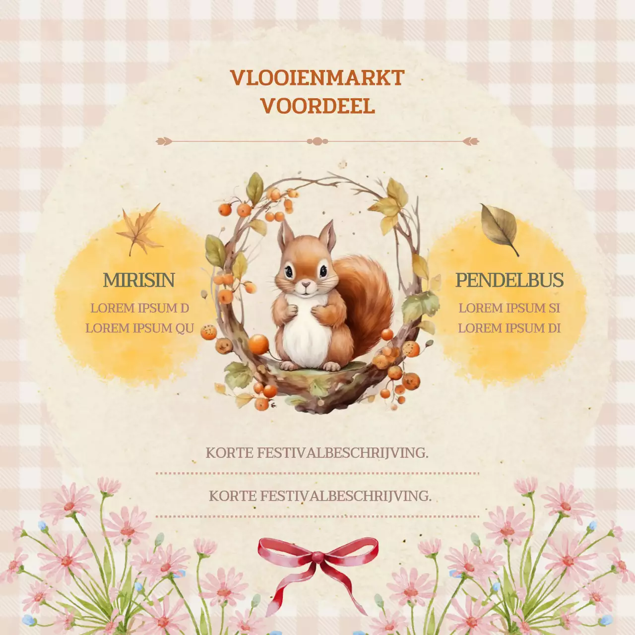 Promoot een klassieke vlooienmarkt in roze en kaki