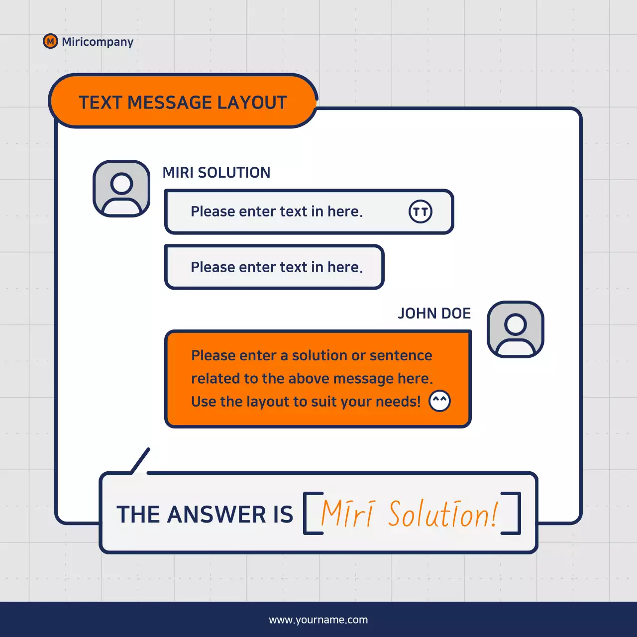 Minimalist business pitch proposal in orange and navy blue