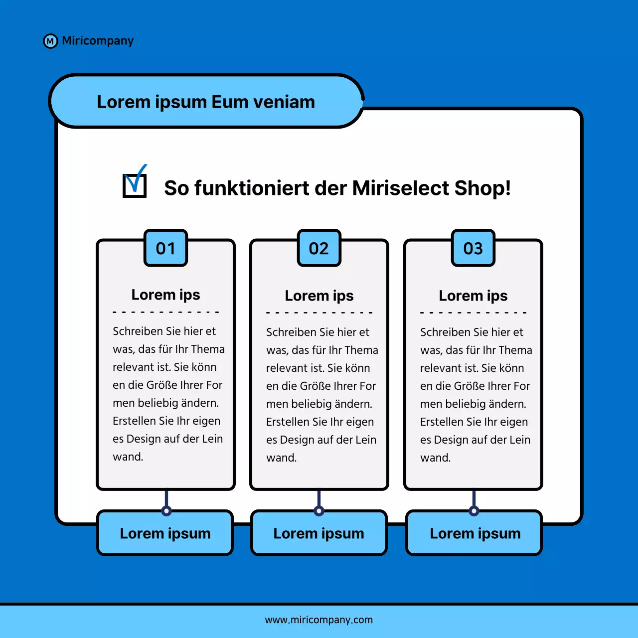 Minimalistischer Vorschlag für ein Geschäftsfeld in Blau und Hellblau