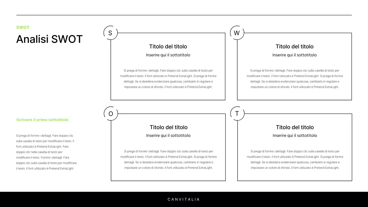 Una semplice relazione in bianco e chartreuse per introdurre un progetto