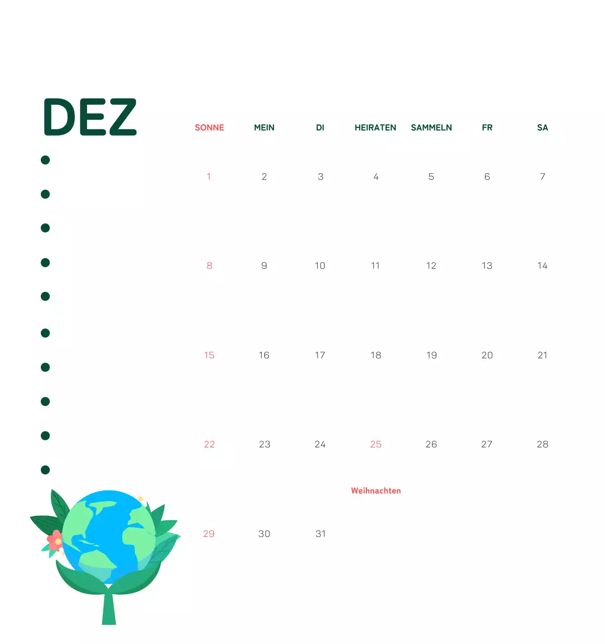 Mit farbenfrohen Illustrationen von Menschen und dem Planeten wird die Weihnachtszeit gefeiert.