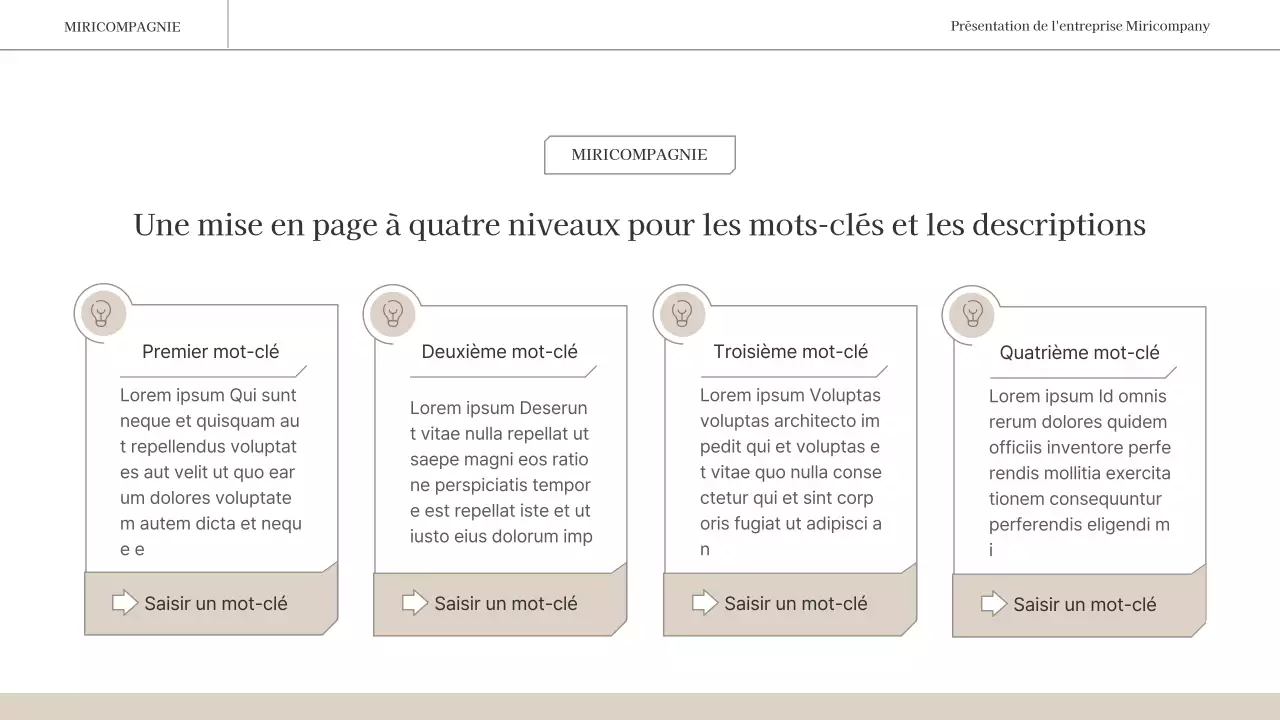 Un rapport d'activité simple et émotionnel en brun et blanc