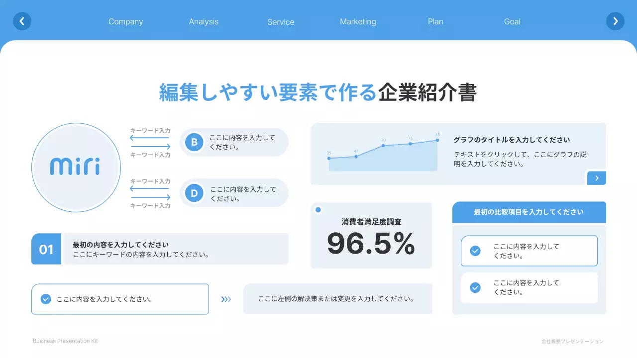 青 シンプル ビジネス プレゼンテーション
