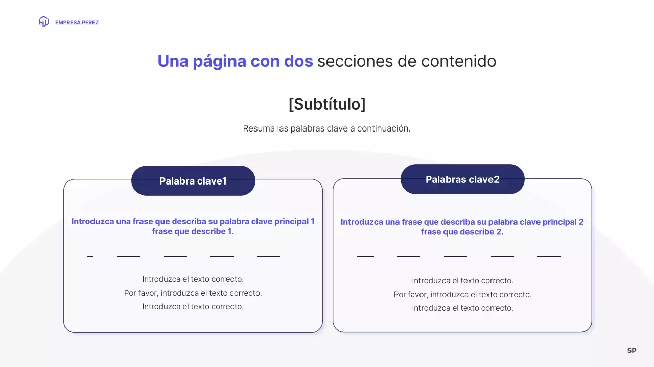 Un perfil de empresa sencillo con diseño azul