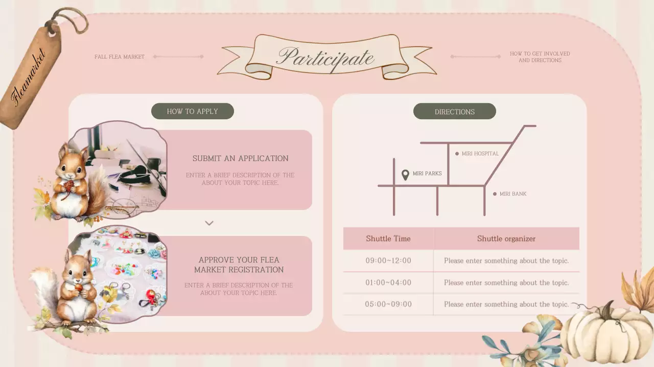 Pink Vintage Flea Market Announcement Presentation