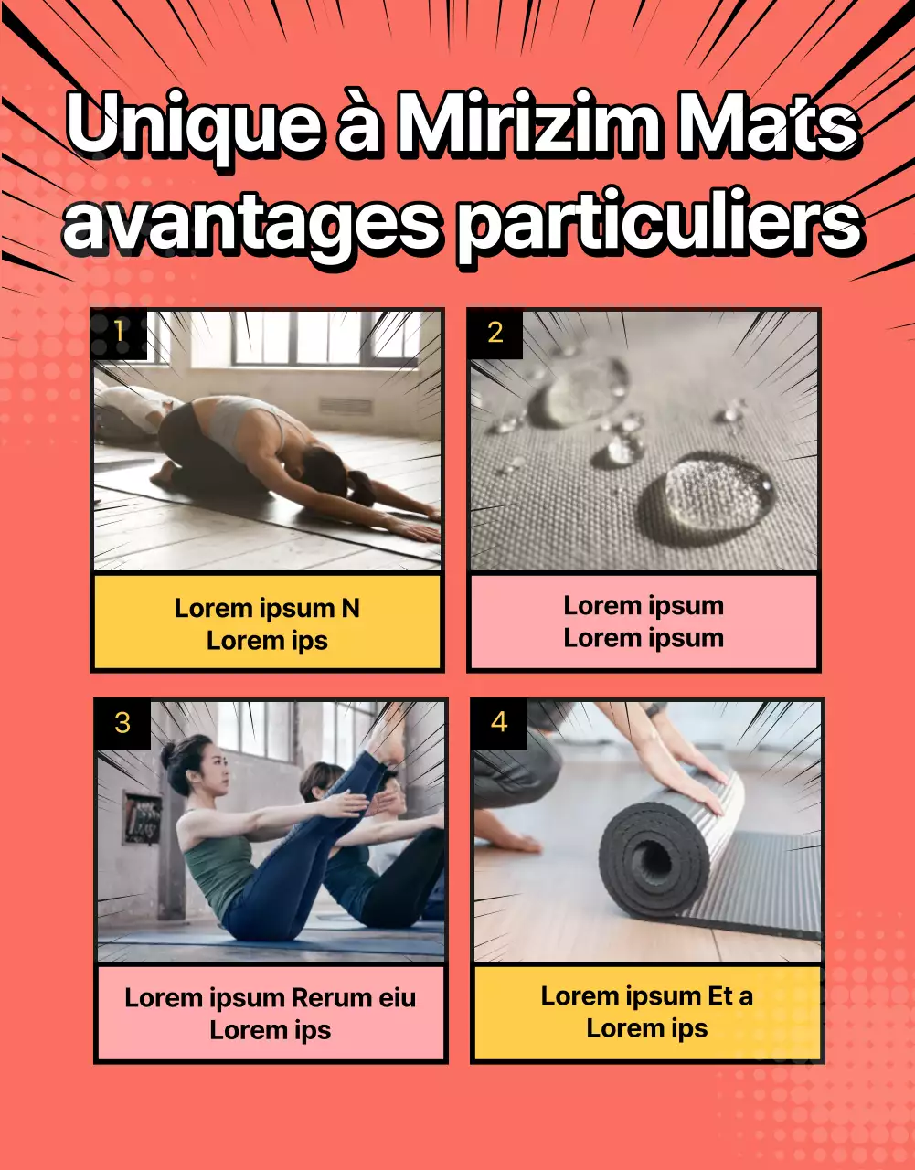 Promouvoir un tapis de yoga rose qui donne le vertige