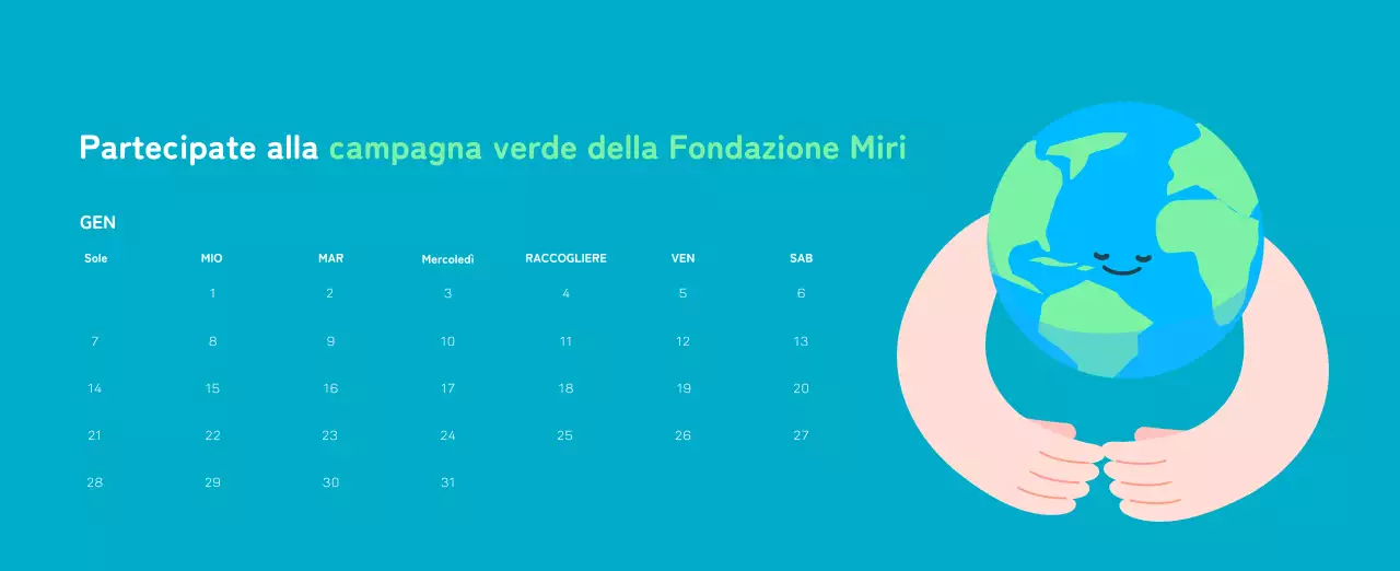 Celebrazione delle festività natalizie con illustrazioni colorate di persone e del pianeta.