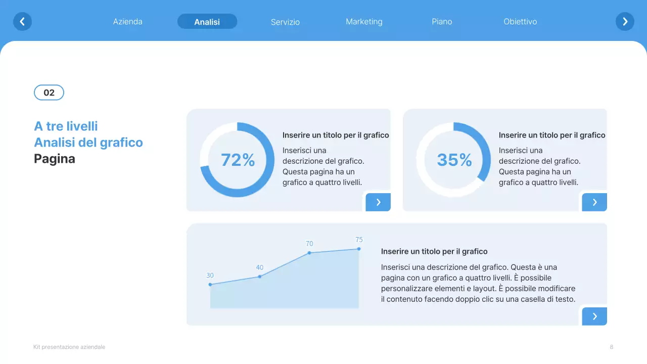 Profilo aziendale semplice in bianco e azzurro