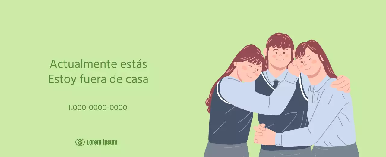 Calendario con ilustraciones juveniles sobre fondo amarillo y verde