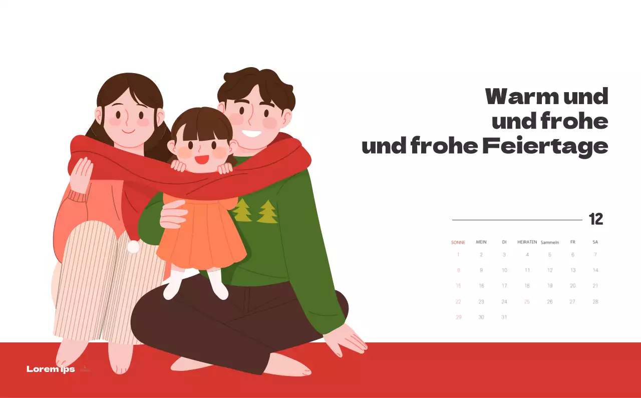 Ein festliches Krankenhaus mit Illustrationen zum Thema Gesundheit und Familie und farbenfrohen Akzenten