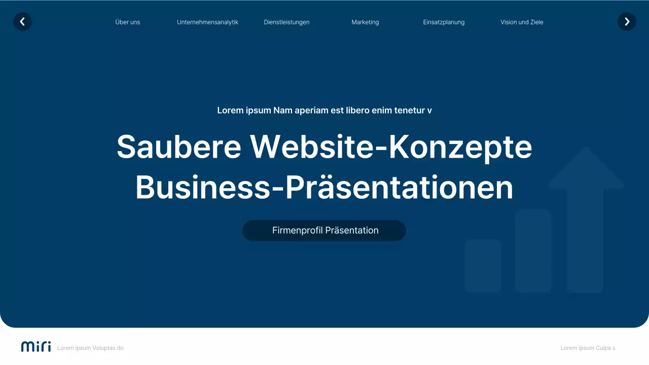 Einfache weiße und marineblaue Website Firmenprofil