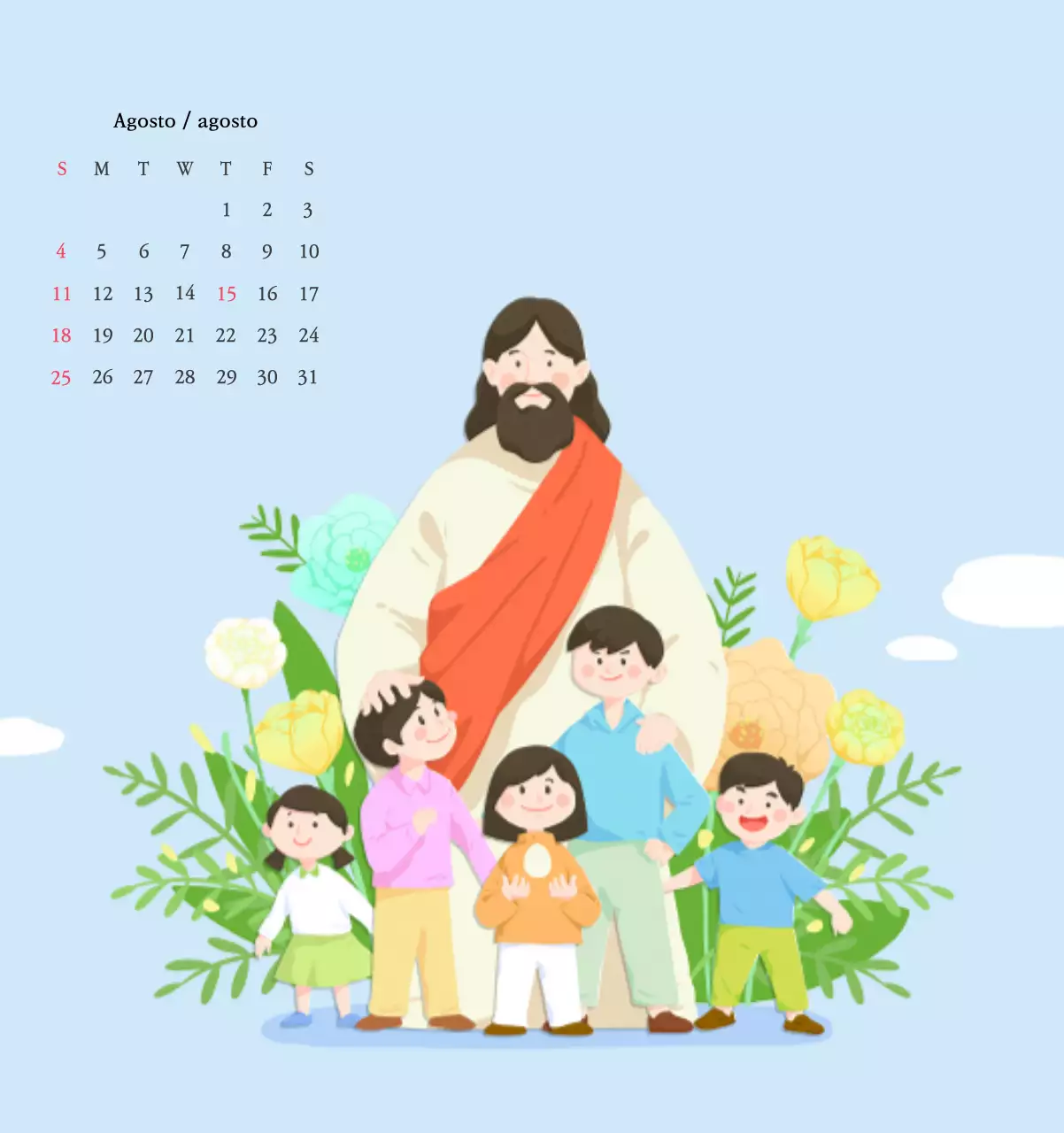 Iglesias con simpáticas ilustraciones en colores cálidos