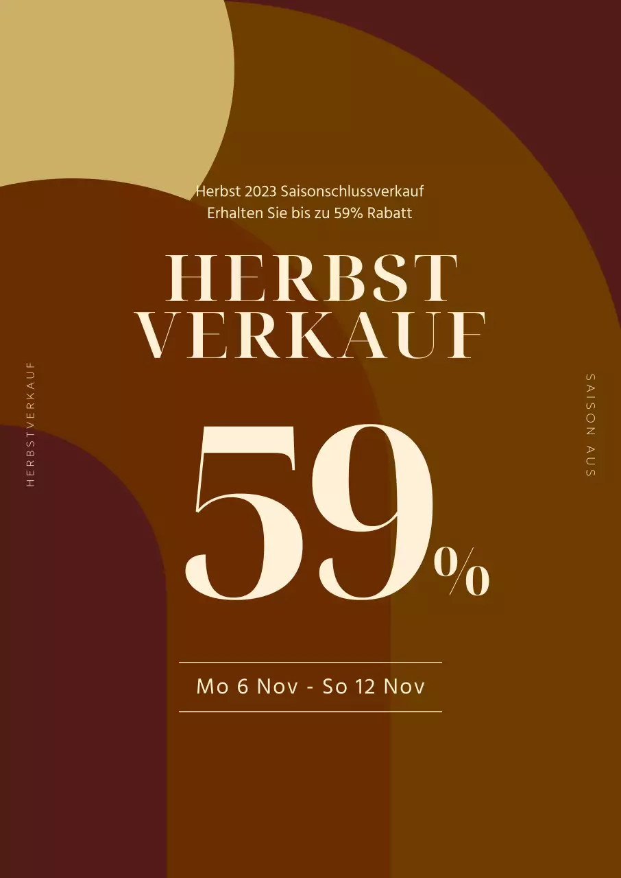 Ruhige herbstliche Stimmung mit Brauntönen Hervorhebung von Rabatten auf einem grafischen Hintergrund Herbstliche Werbeaktionen