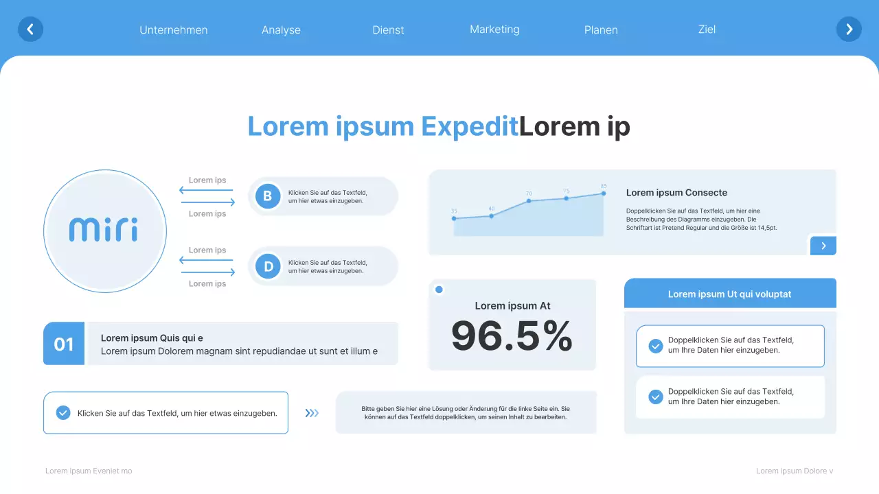 Einfache weiße und hellblaue Website Firmenprofil