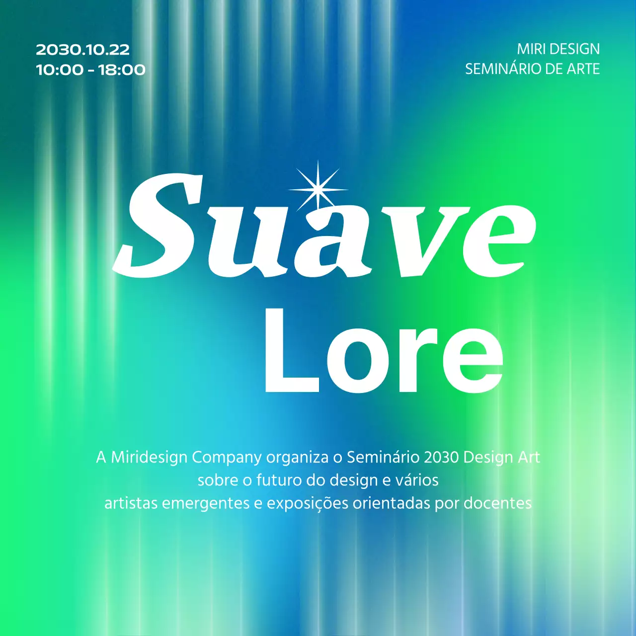 Promoção de seminários de arte em azul e chartreuse cibernético