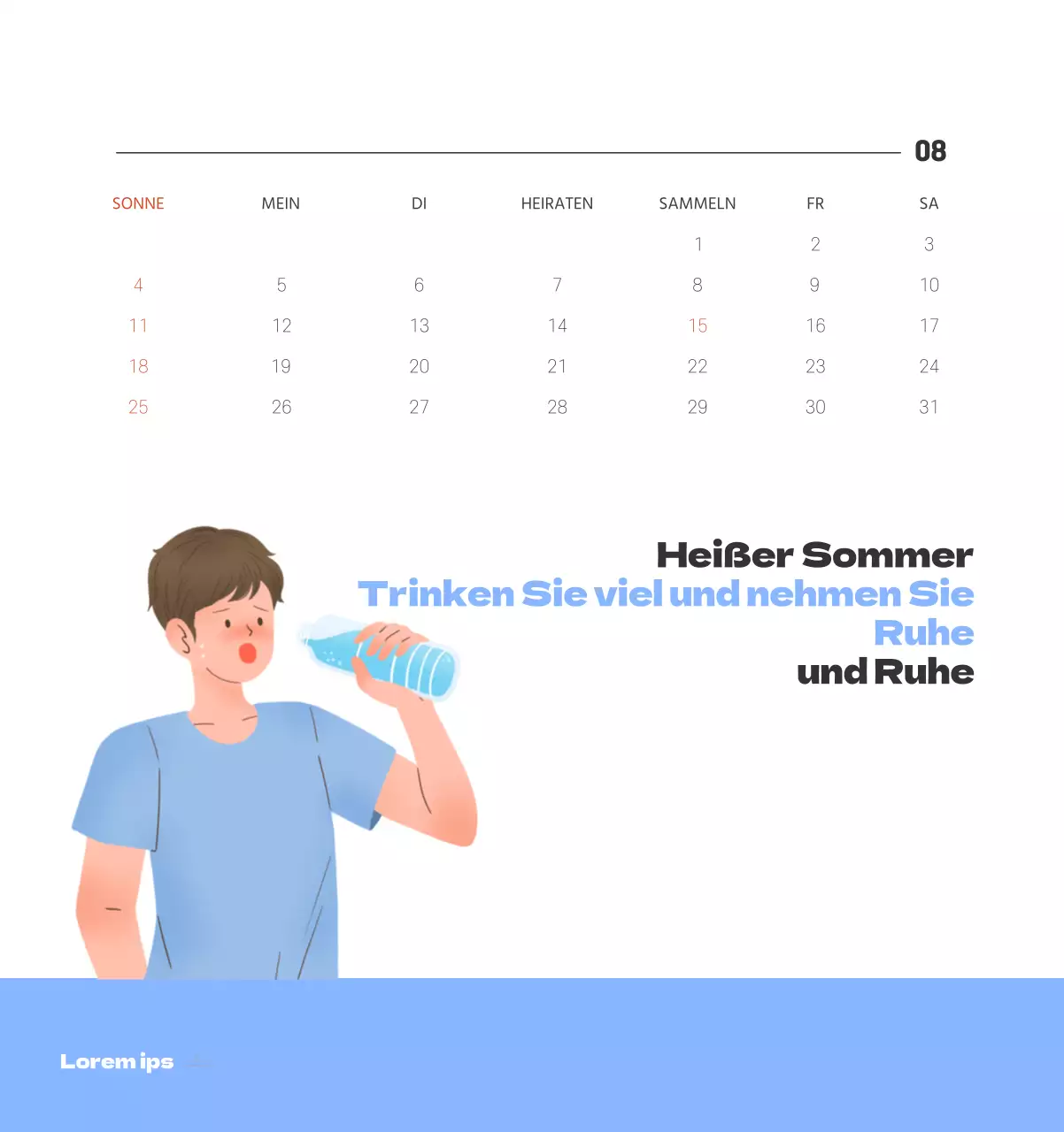 Ein festliches Krankenhaus mit Illustrationen zum Thema Gesundheit und Familie und farbenfrohen Akzenten