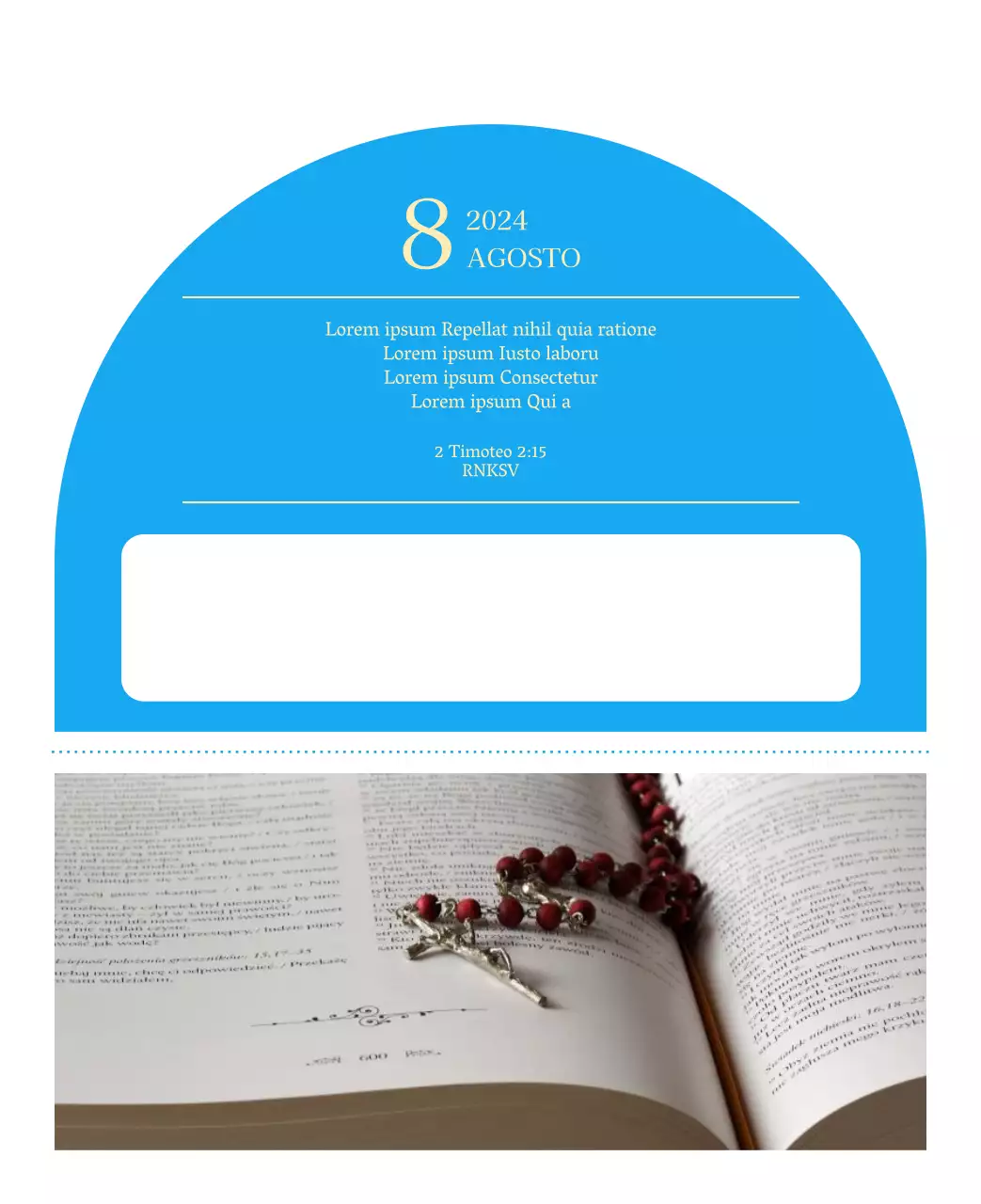 Calendario ecclesiastico blu di concezione moderna