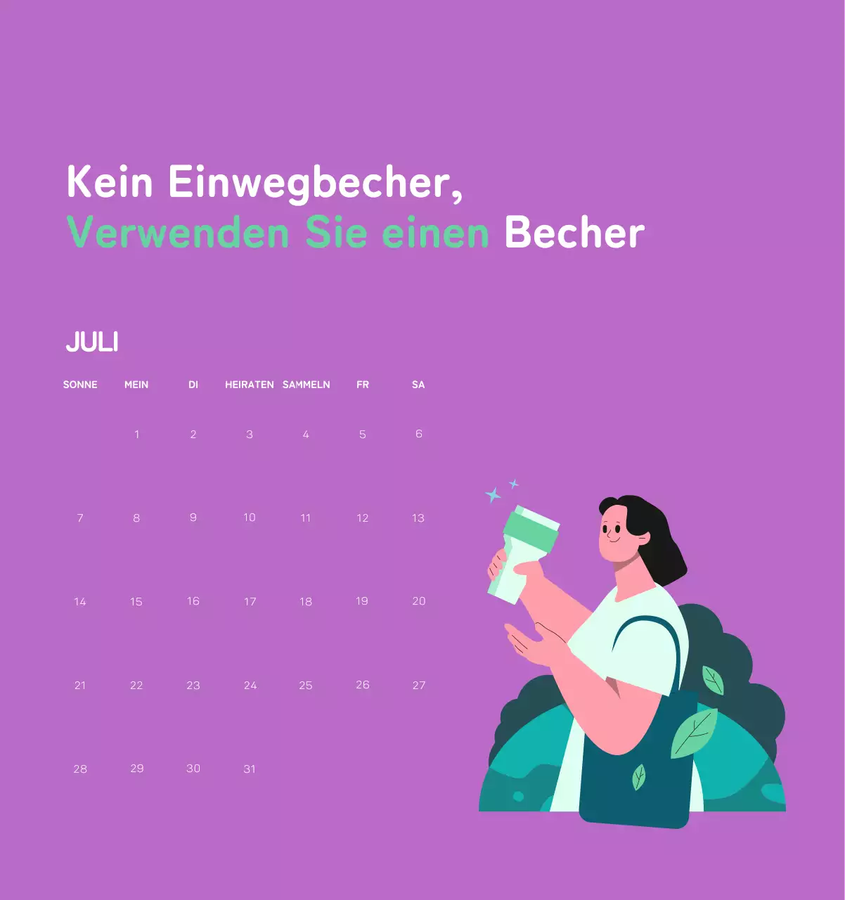 Mit farbenfrohen Illustrationen von Menschen und dem Planeten wird die Weihnachtszeit gefeiert.