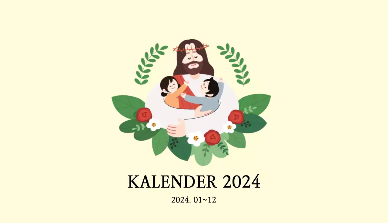 Warme FarbenKirchen mit niedlichen Illustrationen